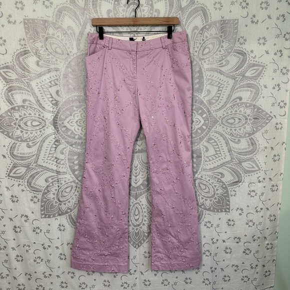 Euc $198 Victorias Secret Moda International Sequin Embroidered Christie Pant 10 - Picture 1 of 14
